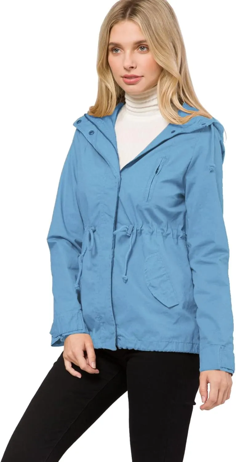Design by Olivia Women's Military Anorak Safari Hoodie Jacket