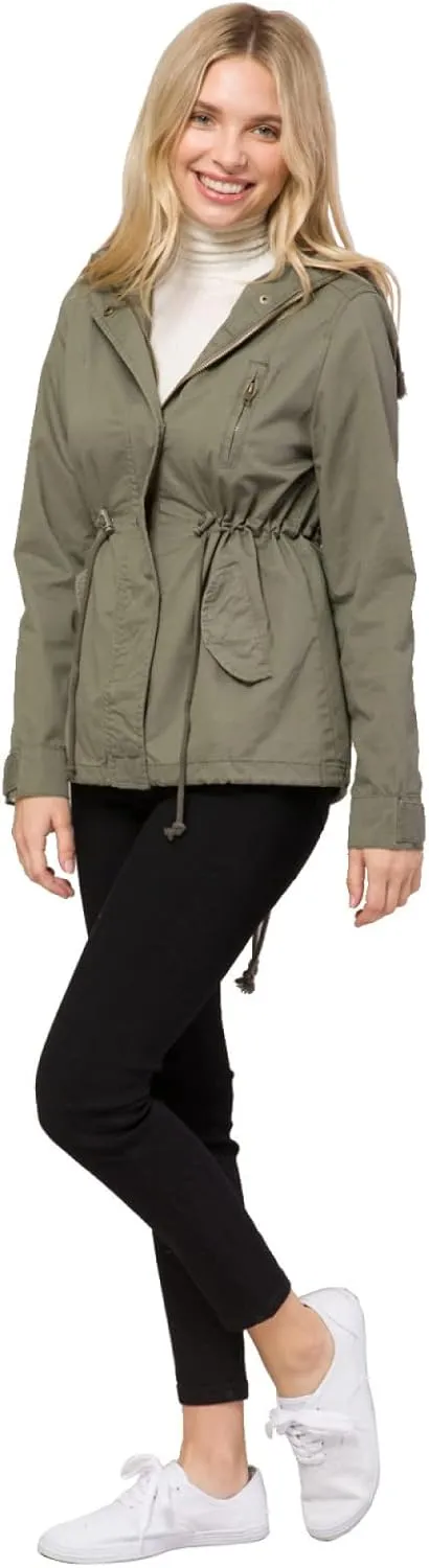 Design by Olivia Women's Military Anorak Safari Hoodie Jacket