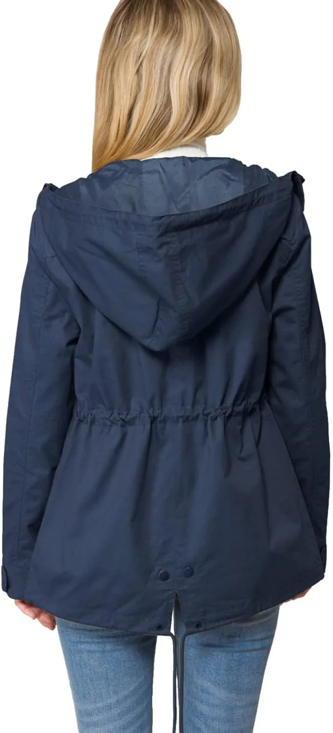 Design by Olivia Women's Military Anorak Safari Hoodie Jacket