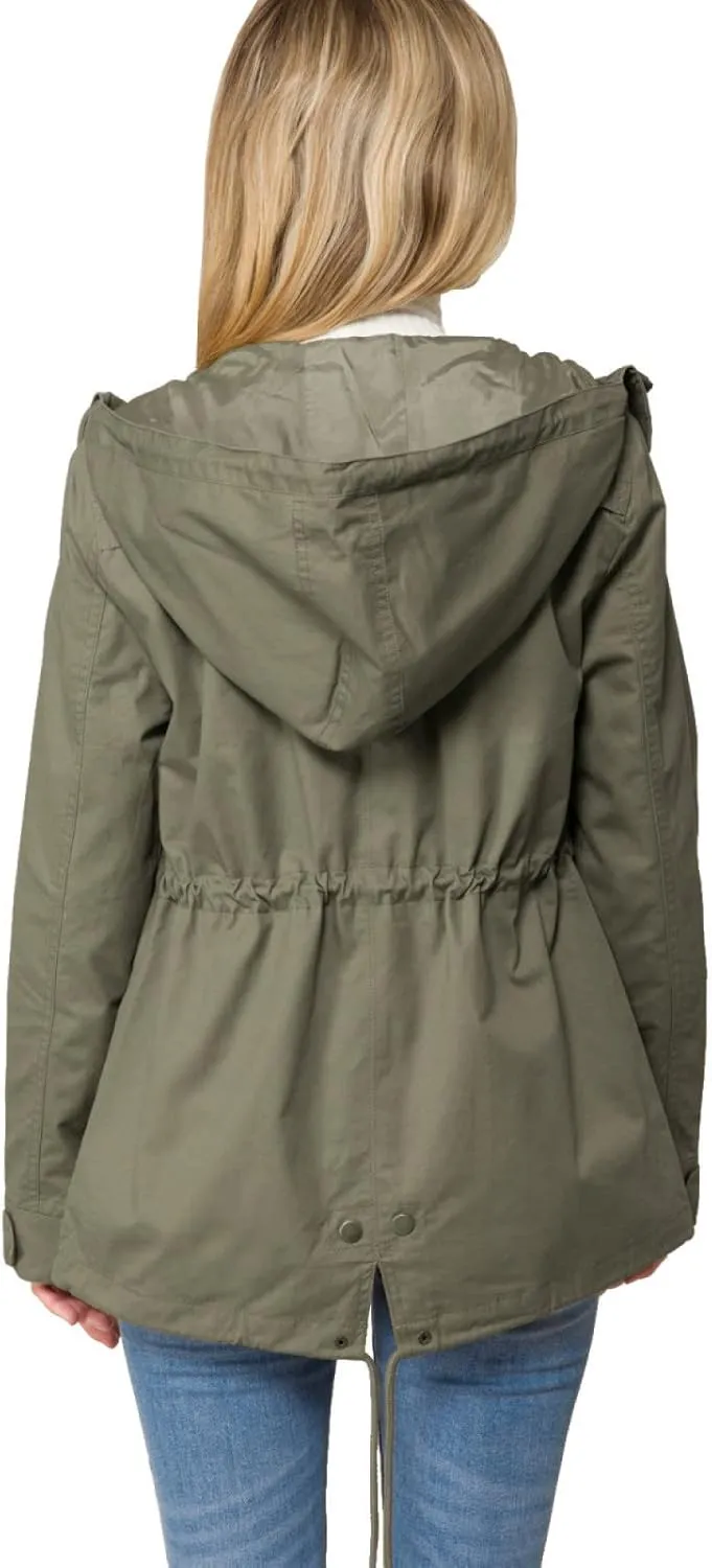 Design by Olivia Women's Military Anorak Safari Hoodie Jacket
