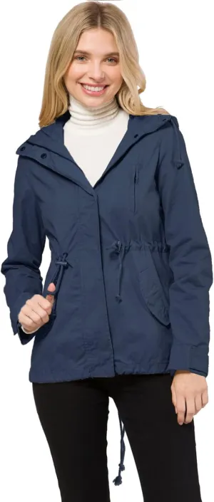 Design by Olivia Women's Military Anorak Safari Hoodie Jacket