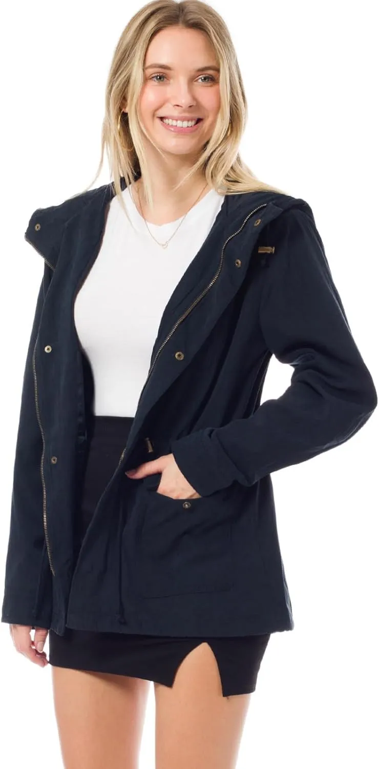 Design by Olivia Women's Military Anorak Safari Hoodie Jacket