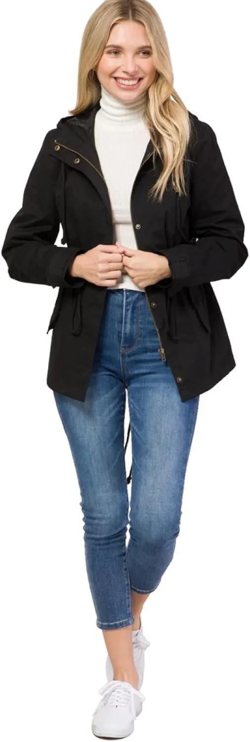 Design by Olivia Women's Military Anorak Safari Hoodie Jacket