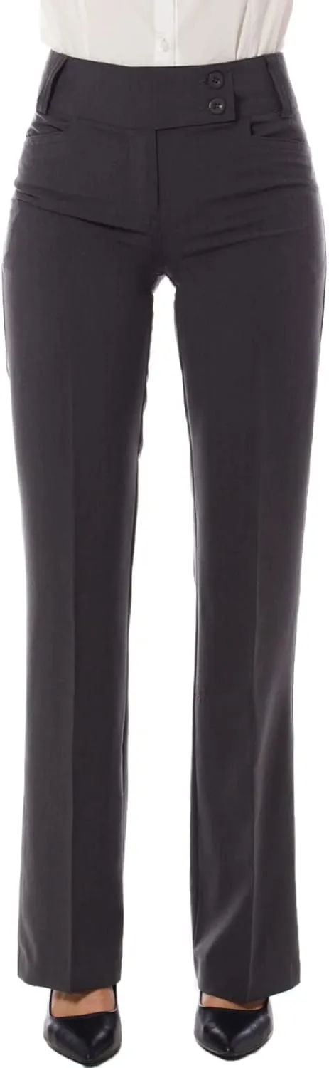 Design by Olivia Women's Relaxed Boot-Cut Office Pants Trousers Slacks