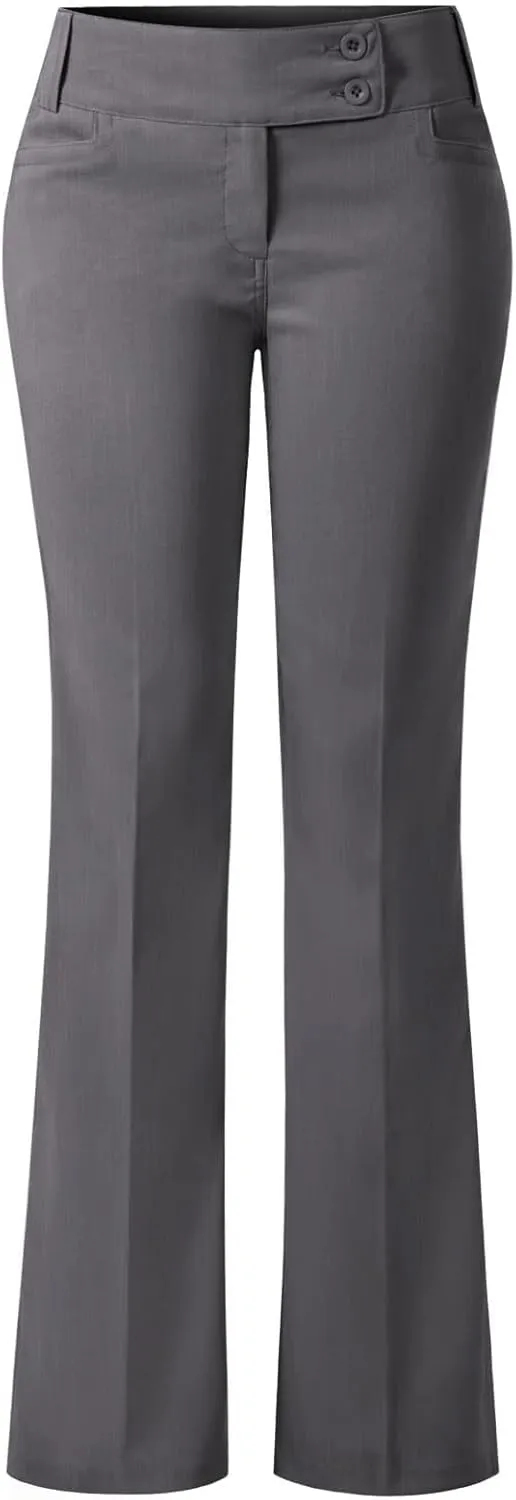 Design by Olivia Women's Relaxed Boot-Cut Office Pants Trousers Slacks