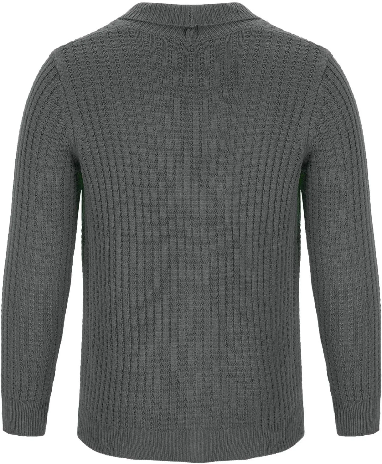 Dgoopd Mens Long Sleeve Cardigan Sweater Casual Shawl Collar Buttons Down Cable Knit Sweater Solid Color Winter Sweater