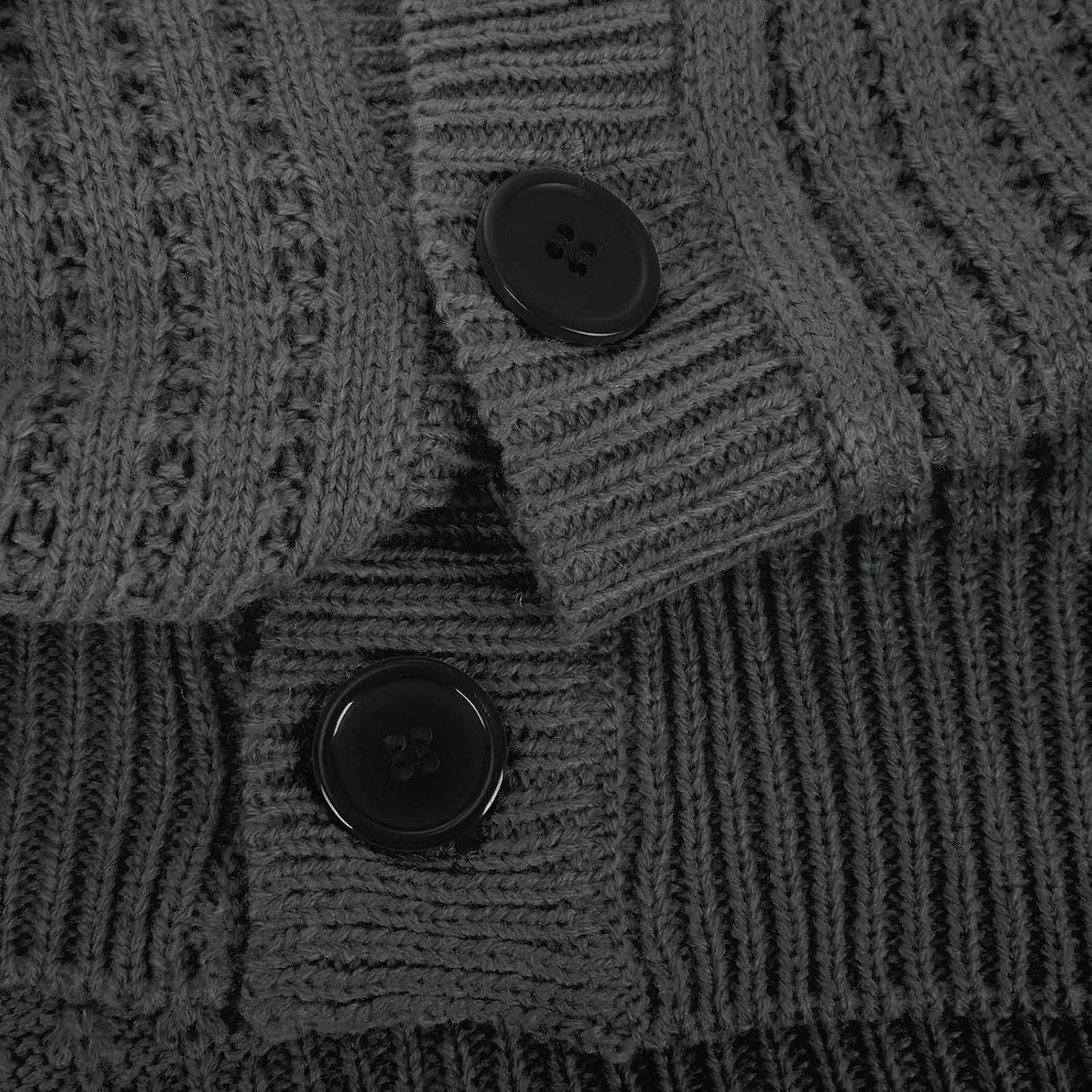 Dgoopd Mens Long Sleeve Cardigan Sweater Casual Shawl Collar Buttons Down Cable Knit Sweater Solid Color Winter Sweater