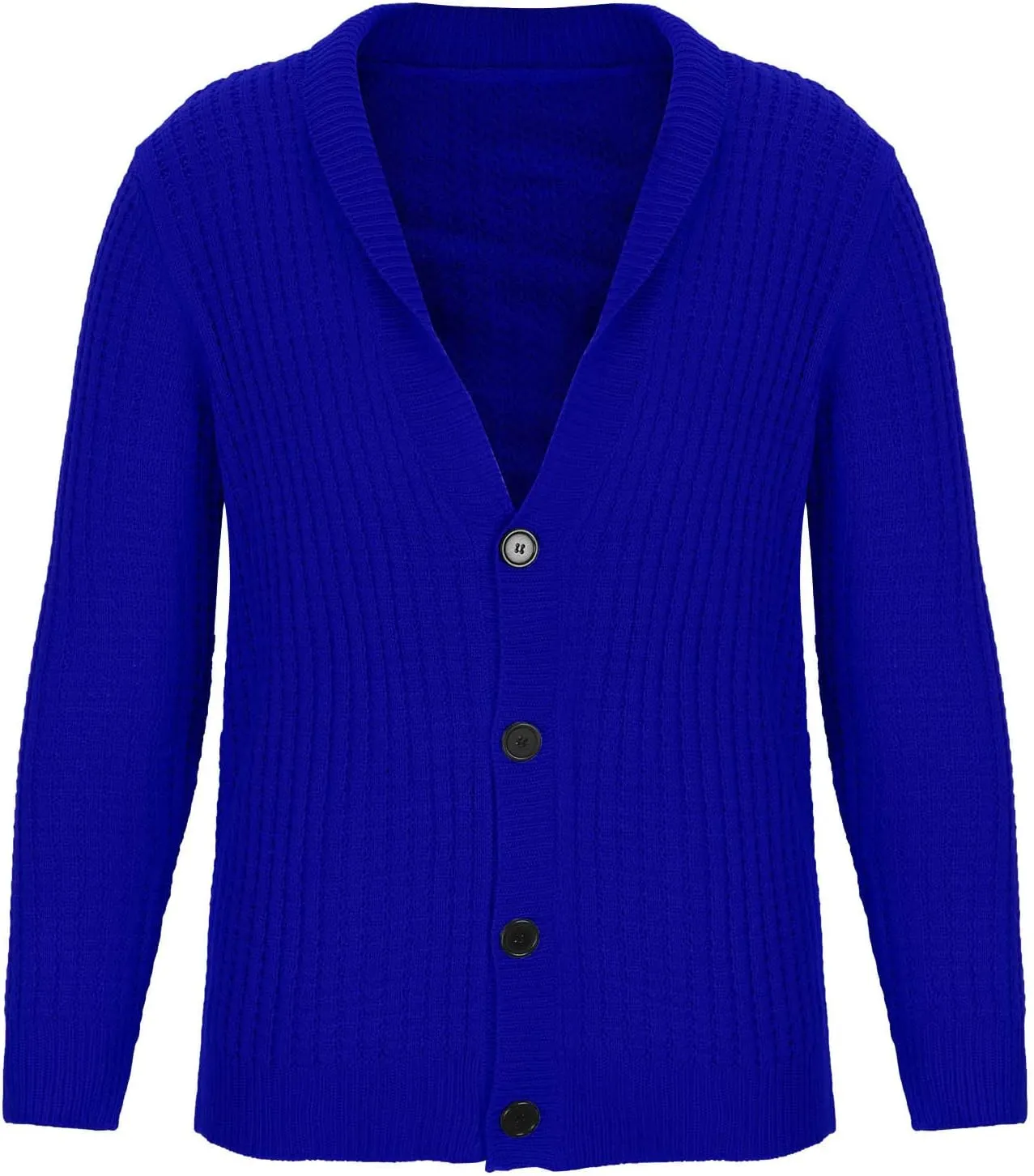 Dgoopd Mens Long Sleeve Cardigan Sweater Casual Shawl Collar Buttons Down Cable Knit Sweater Solid Color Winter Sweater
