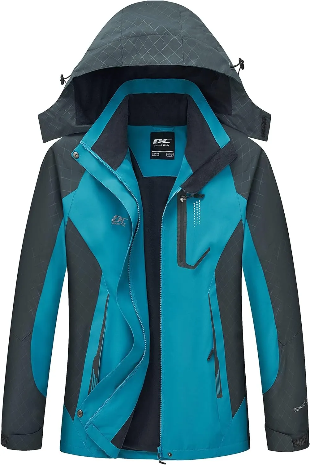 Diamond Candy Women's Waterproof Rain Jacket with Hood Lightweight Outdoors Raincoat