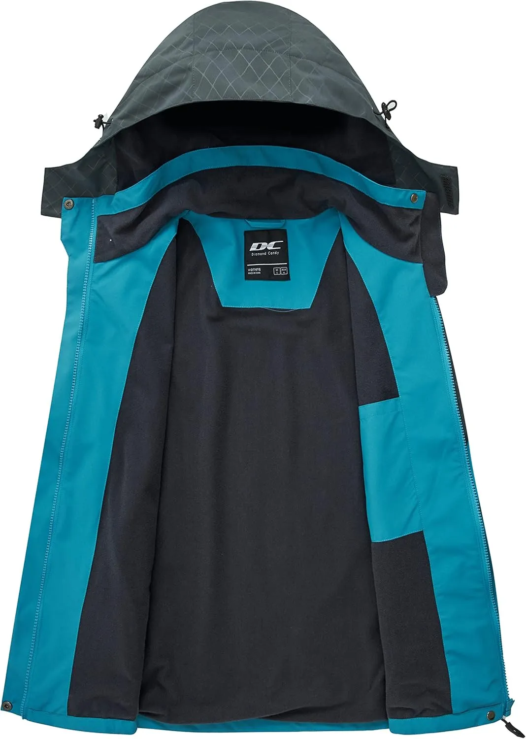 Diamond Candy Women's Waterproof Rain Jacket with Hood Lightweight Outdoors Raincoat