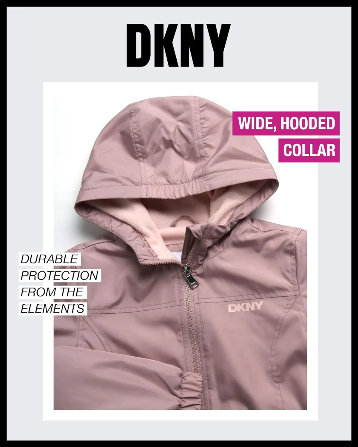 DKNY Girls' Jacket - Cozy Polar Fleece Lined Full Zip Up Jacket with Side Pockets - Athletic Jackets for Girls (7-16)