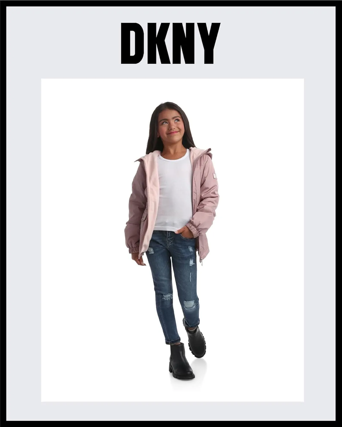 DKNY Girls' Jacket - Cozy Polar Fleece Lined Full Zip Up Jacket with Side Pockets - Athletic Jackets for Girls (7-16)
