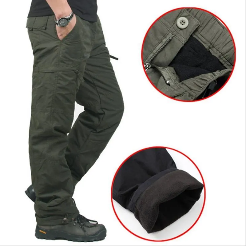 Double Layer Flannel Lined Cargo Pants