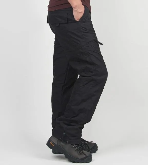 Double Layer Flannel Lined Cargo Pants