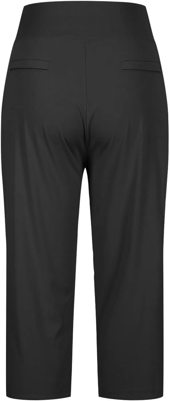 Dressy Capri Pants for Women High Waist Stretch Office Work Crop Pant Soft Dress Suit Pants Yoga Slacks with Pocket