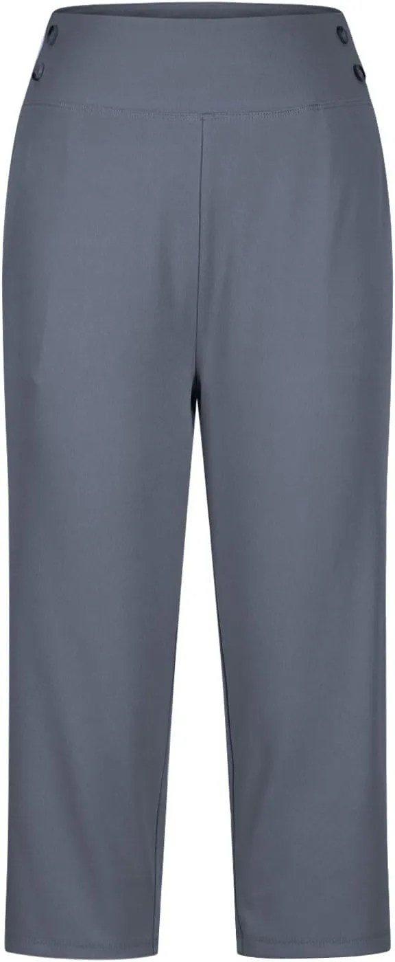 Dressy Capri Pants for Women High Waist Stretch Office Work Crop Pant Soft Dress Suit Pants Yoga Slacks with Pocket