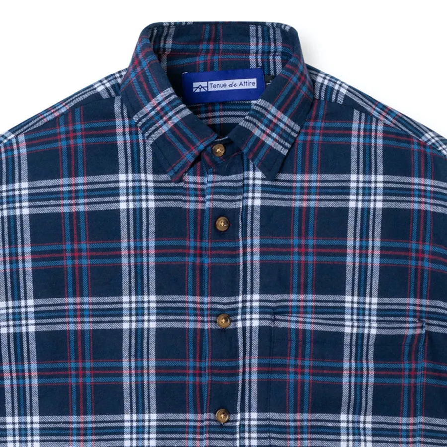 Everyday Flannel Long Sleeve - Blue White Line