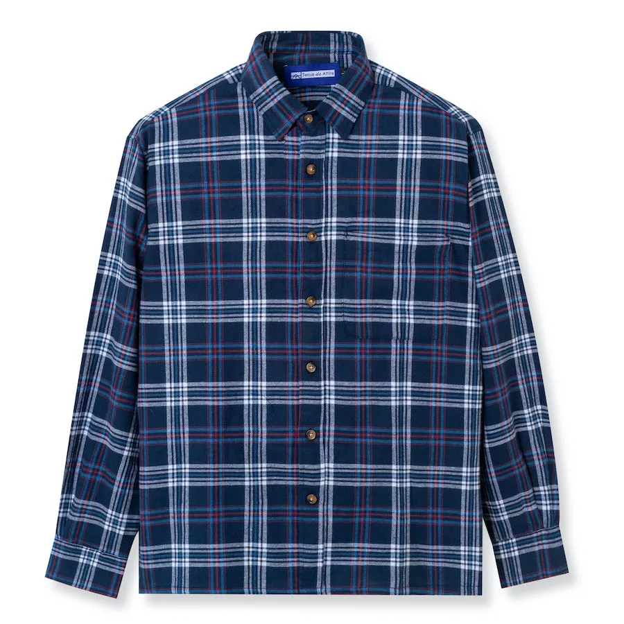 Everyday Flannel Long Sleeve - Blue White Line