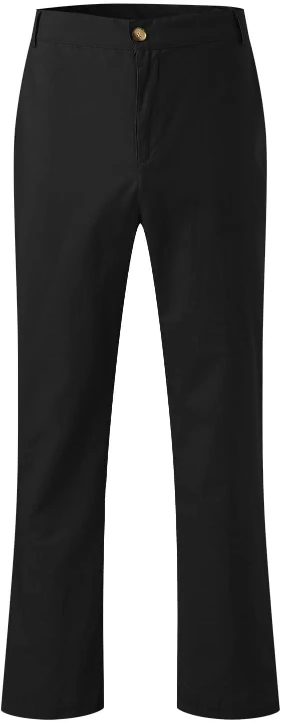 evzosrz Men's Casual Linen Pants Solid Loose Fit Fall Spring Trousers Lightweight Beach Yoga Pajamas Bottoms with Pockets
