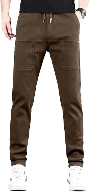 evzosrz Mens Summer Cargo Pants, Straight High Stretch Solid Waterproof High Stretch Comfy Casual Trousers with Multi-Pockets