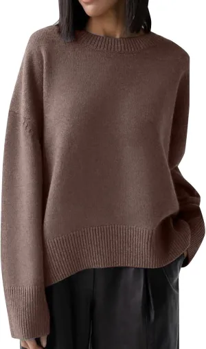 Fall Sweaters for Women Loose Super Soft Knit Top Womens Striped Pullover Sweater Pullover Long Sweaters