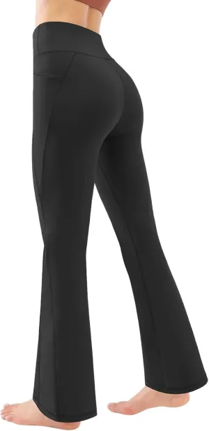 Flare Yoga Pants For Women Long Workout Legging Bell Bottom High Rise Stretch Bootcut Pull On Casual Lounge Trouser