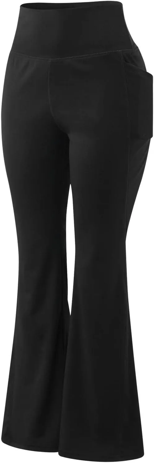 Flare Yoga Pants For Women Long Workout Legging Bell Bottom High Rise Stretch Bootcut Pull On Casual Lounge Trouser