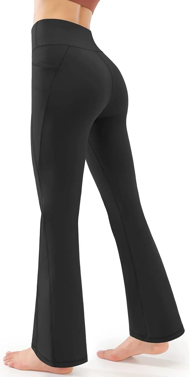 Flare Yoga Pants For Women Long Workout Legging Bell Bottom High Rise Stretch Bootcut Pull On Casual Lounge Trouser