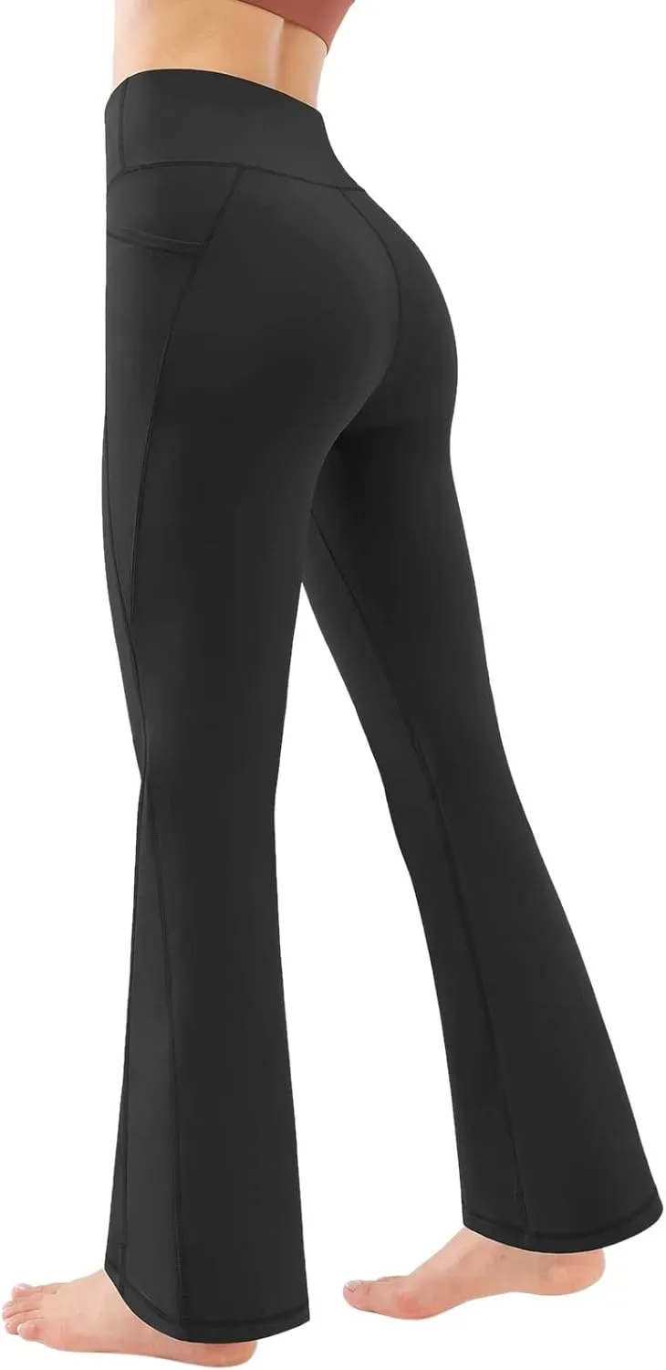 Flare Yoga Pants For Women Long Workout Legging Bell Bottom High Rise Stretch Bootcut Pull On Casual Lounge Trouser