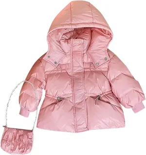 Fleece Jackets Girls Boys Winter Warm Thick Solid Cotton Long Sleeve Padded Jacket Coat Hooded