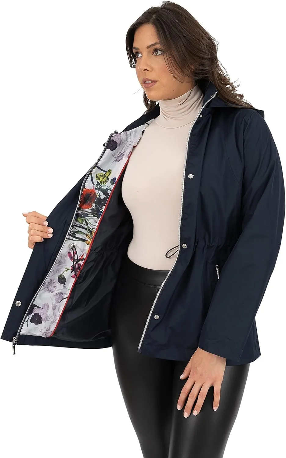Fleet Street Ltd. Women's 33" Anorak Raincoat W/Removable Hood