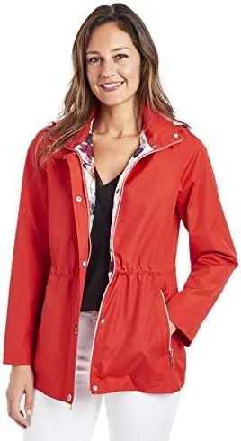 Fleet Street Ltd. Women's 33" Anorak Raincoat W/Removable Hood