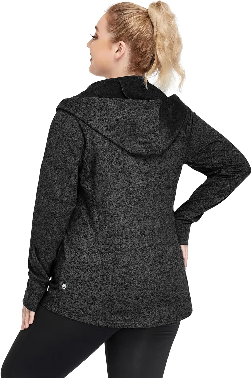 FOREYOND Women Plus Size Fleece Jackets Full Zip Up Hoodies Lightweight Workout Clothing for Running Yoga Gym
