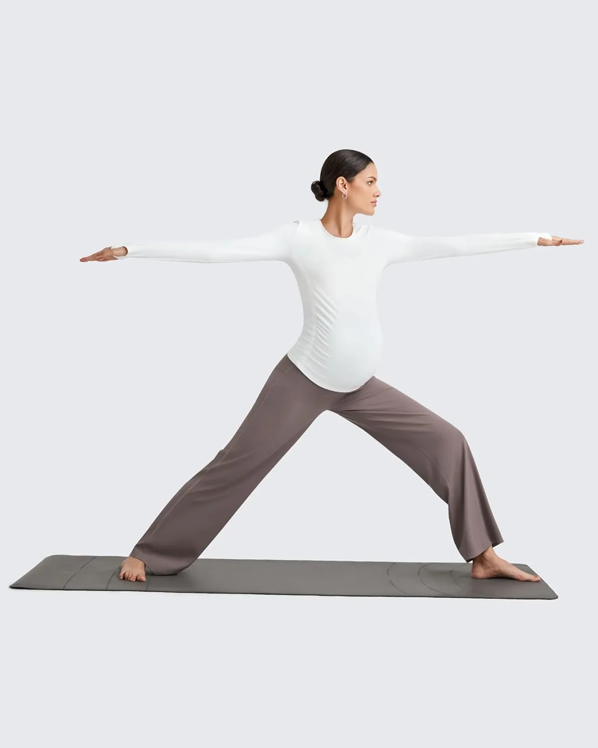 G4Free BareFeel Maternity Dress Yoga Pants Over The Belly Stretchy Work Slack Pregnancy Wide Leg Lounge Trousers
