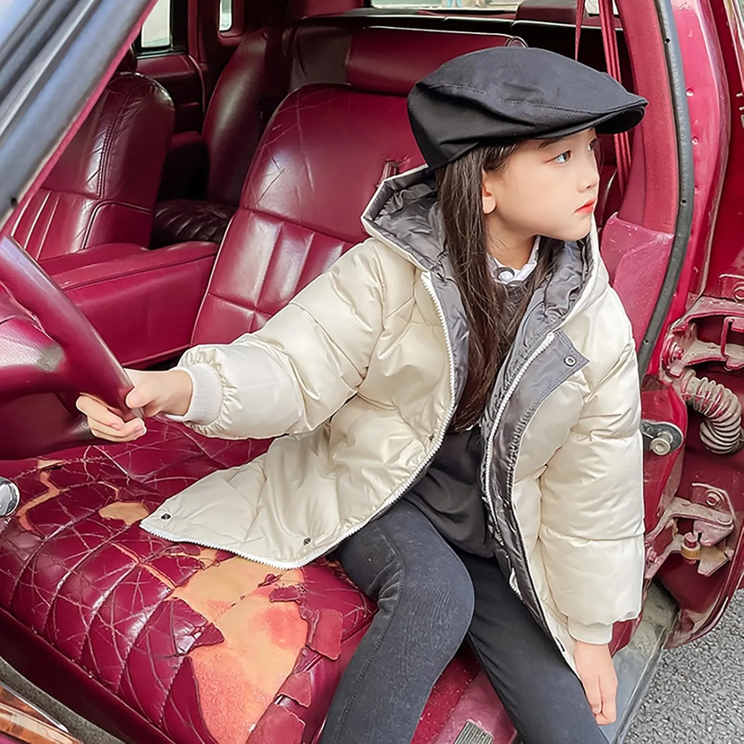 Girls Winter Coats Size 8 Children's Down Padded Jacket Long Cotton Padded Jacket Baby Children's Big Girls Ski Jacket