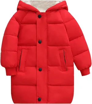 Girls Winter Coats Size 8 Children's Down Padded Jacket Long Cotton Padded Jacket Baby Children's Big Girls Ski Jacket