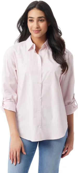Gloria Vanderbilt Women's Amanda Oversized Button Down Shirt with Roll-tab Sleeves Standard