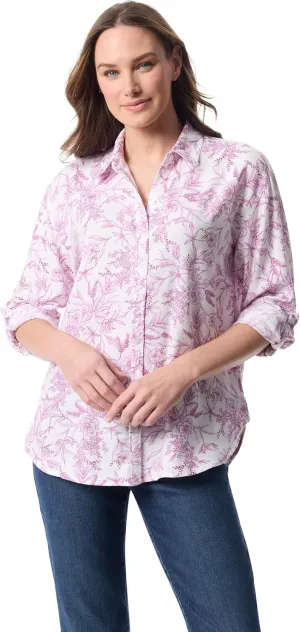 Gloria Vanderbilt Women's Amanda Oversized Button Down Shirt with Roll-tab Sleeves Standard