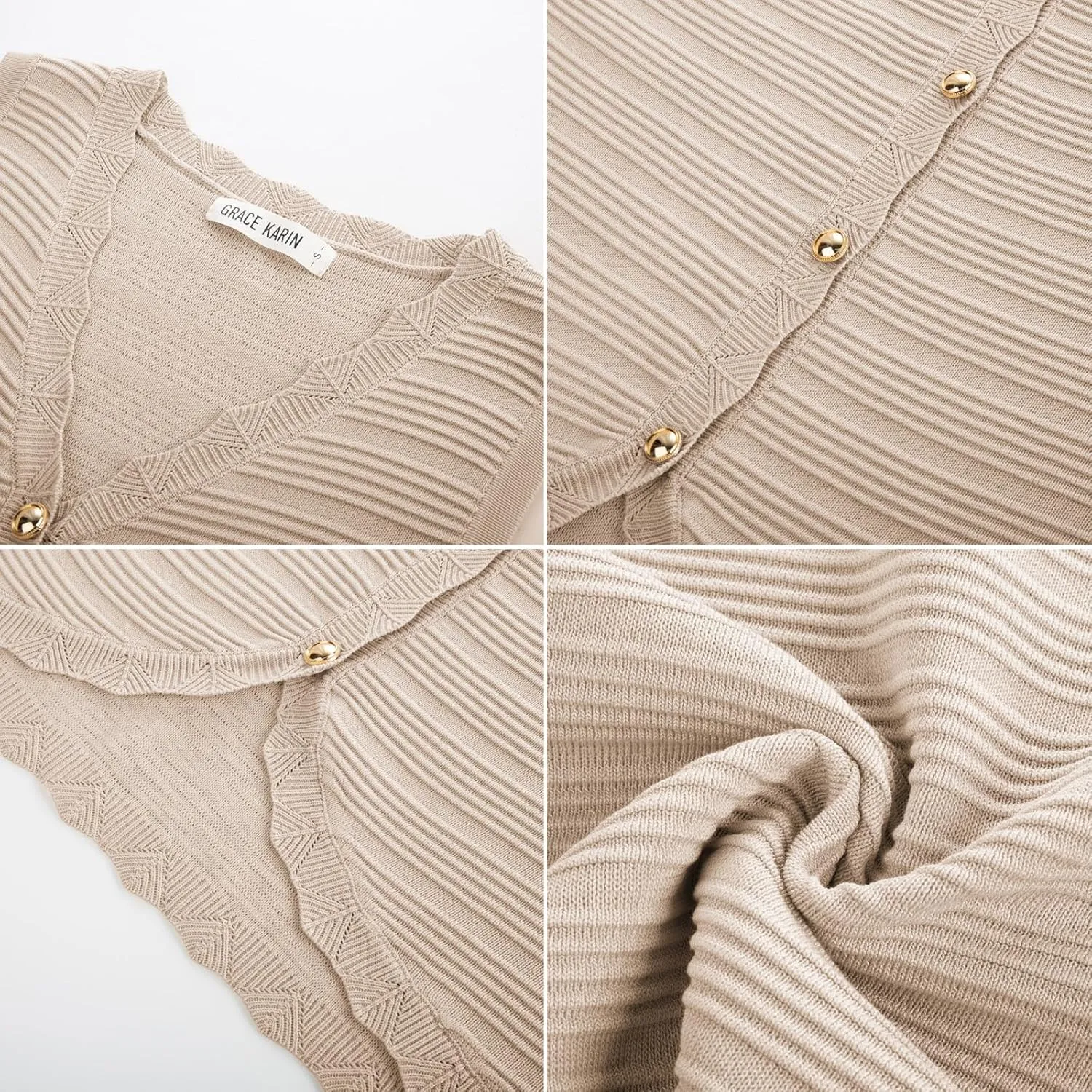 GRACE KARIN Women Sweater Vests Button Down Sleeveless Cardigan Casual V Neck Sweater Tops 2025 Spring Summer Outfits