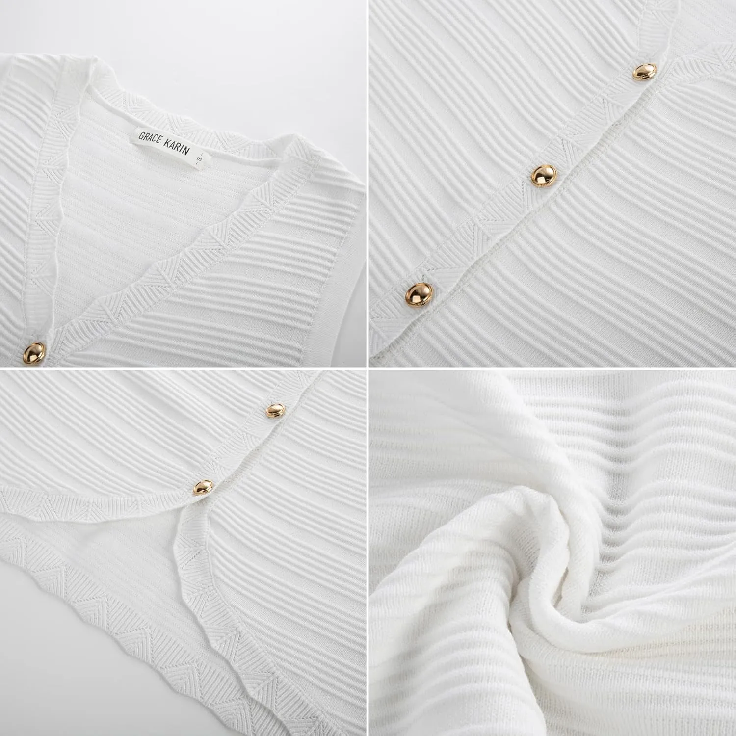 GRACE KARIN Women Sweater Vests Button Down Sleeveless Cardigan Casual V Neck Sweater Tops 2025 Spring Summer Outfits