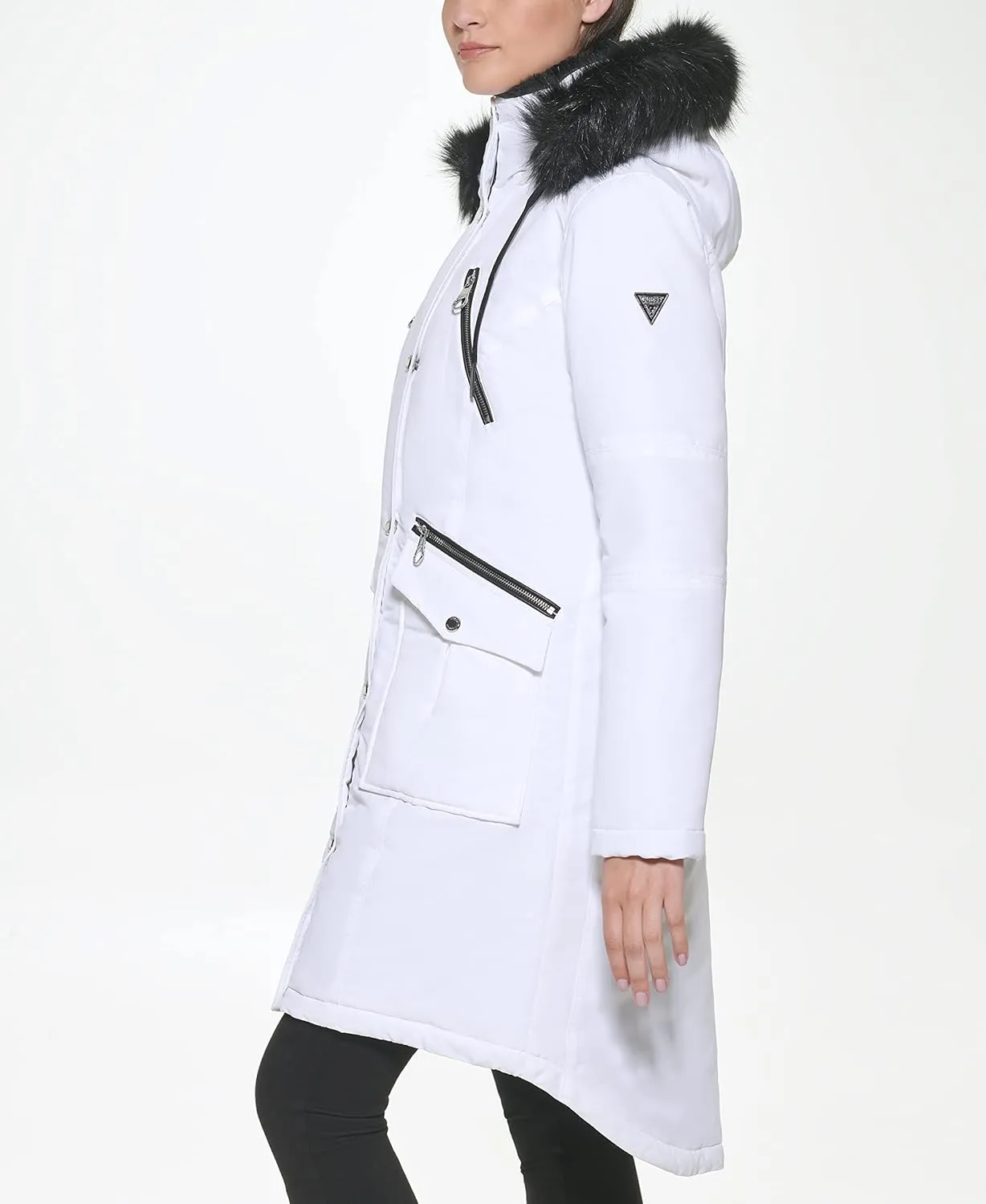 GUESS Women's Long Anorak Coat