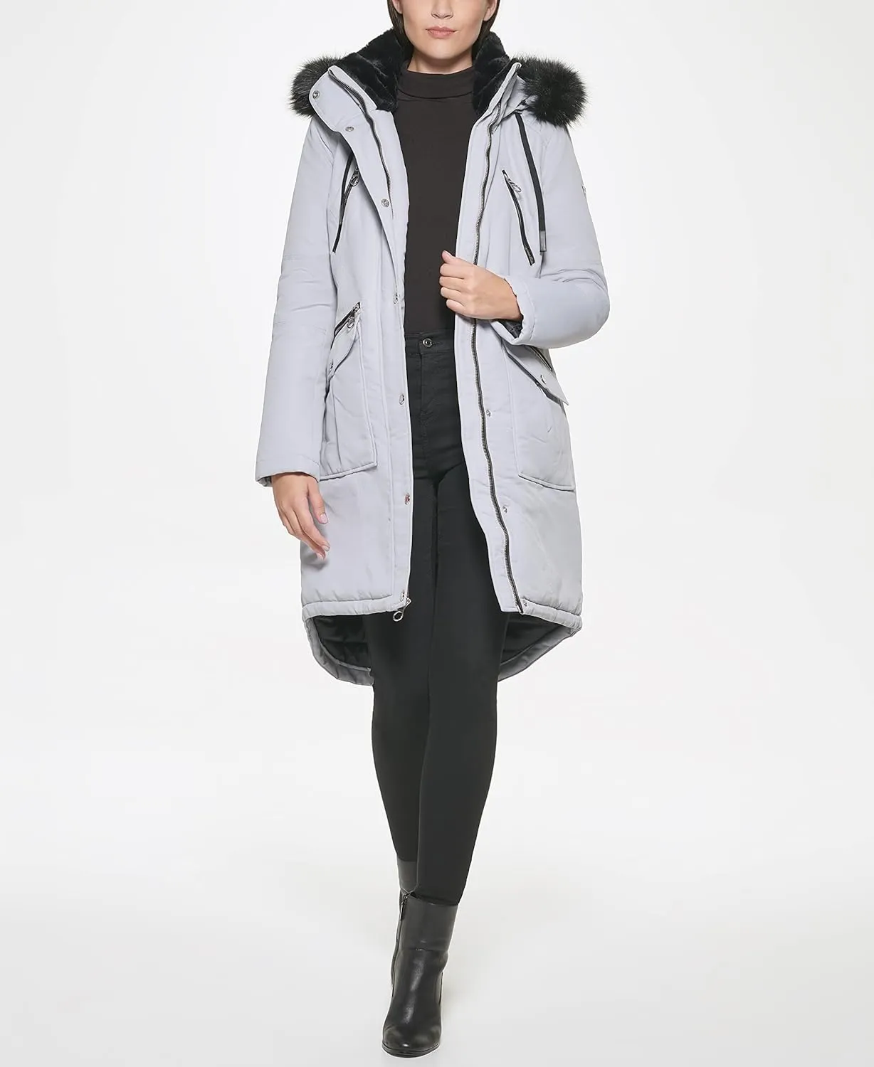 GUESS Women's Long Anorak Coat