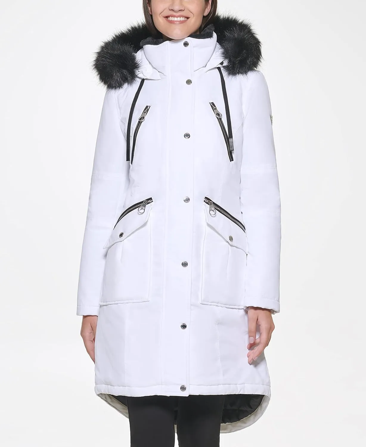 GUESS Women's Long Anorak Coat