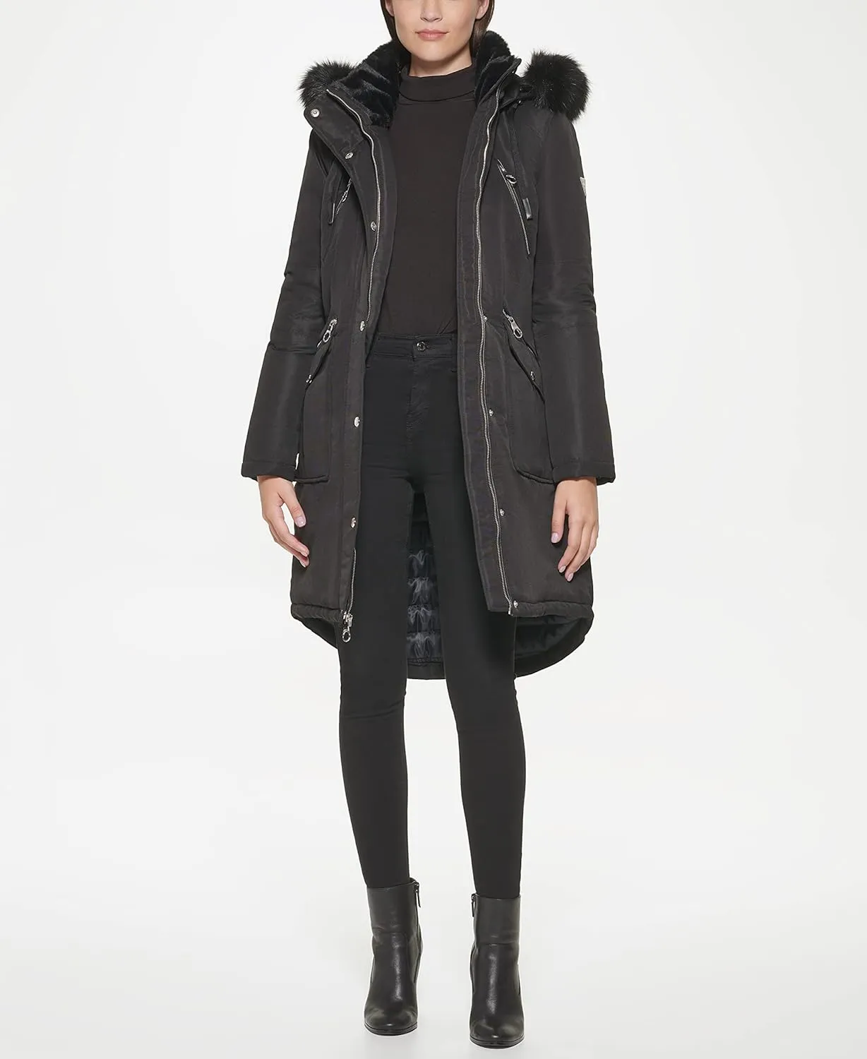 GUESS Women's Long Anorak Coat