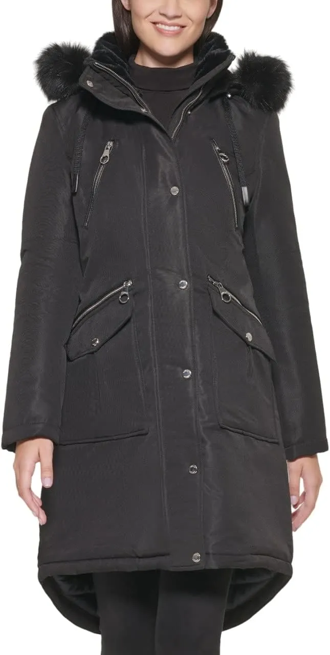 GUESS Women's Long Anorak Coat