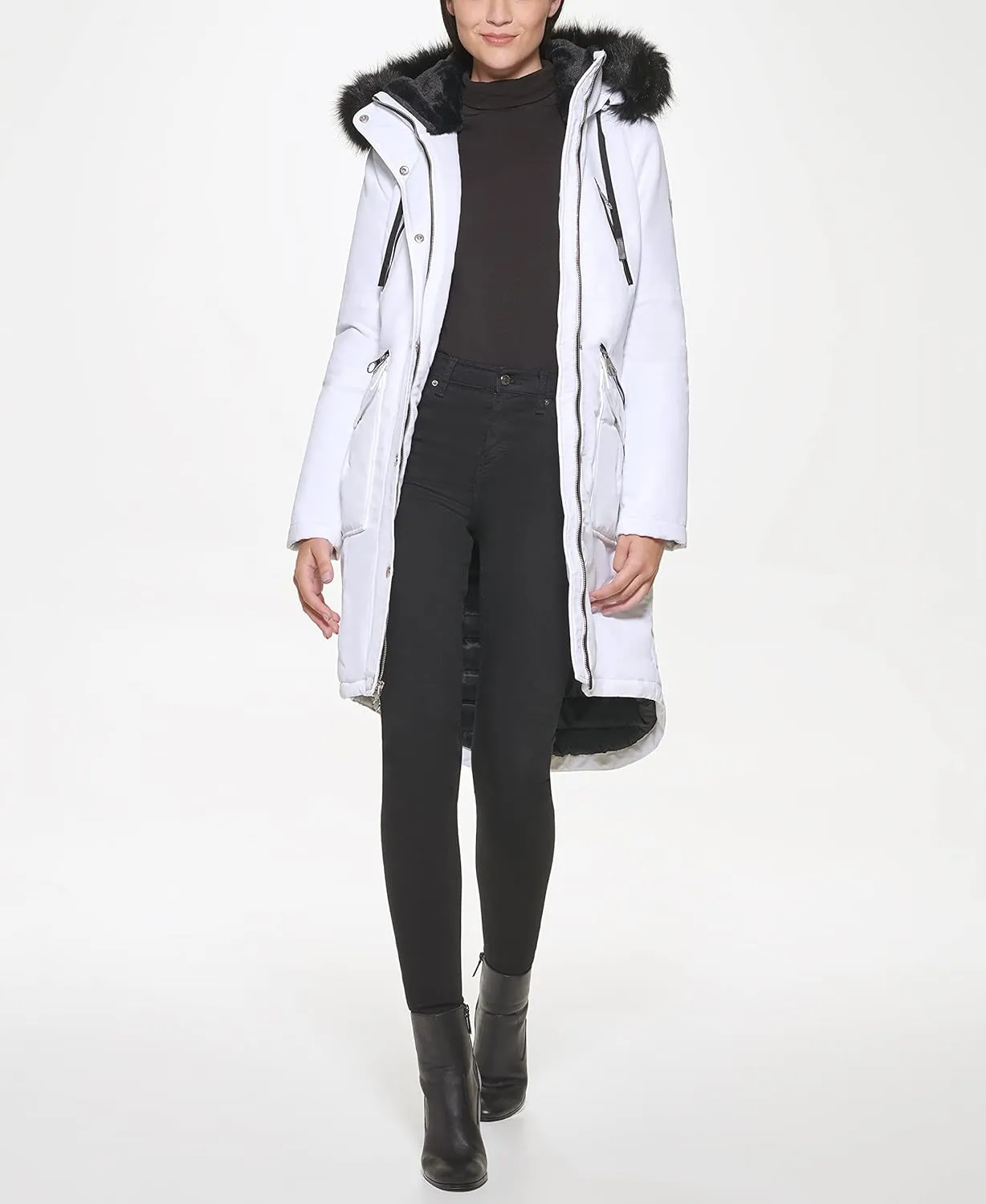 GUESS Women's Long Anorak Coat