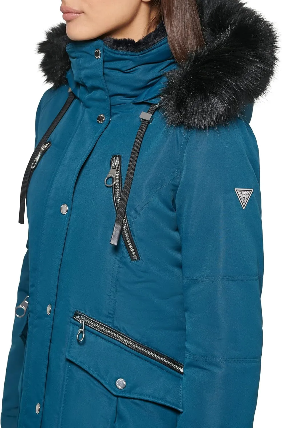 GUESS Women's Long Anorak Coat