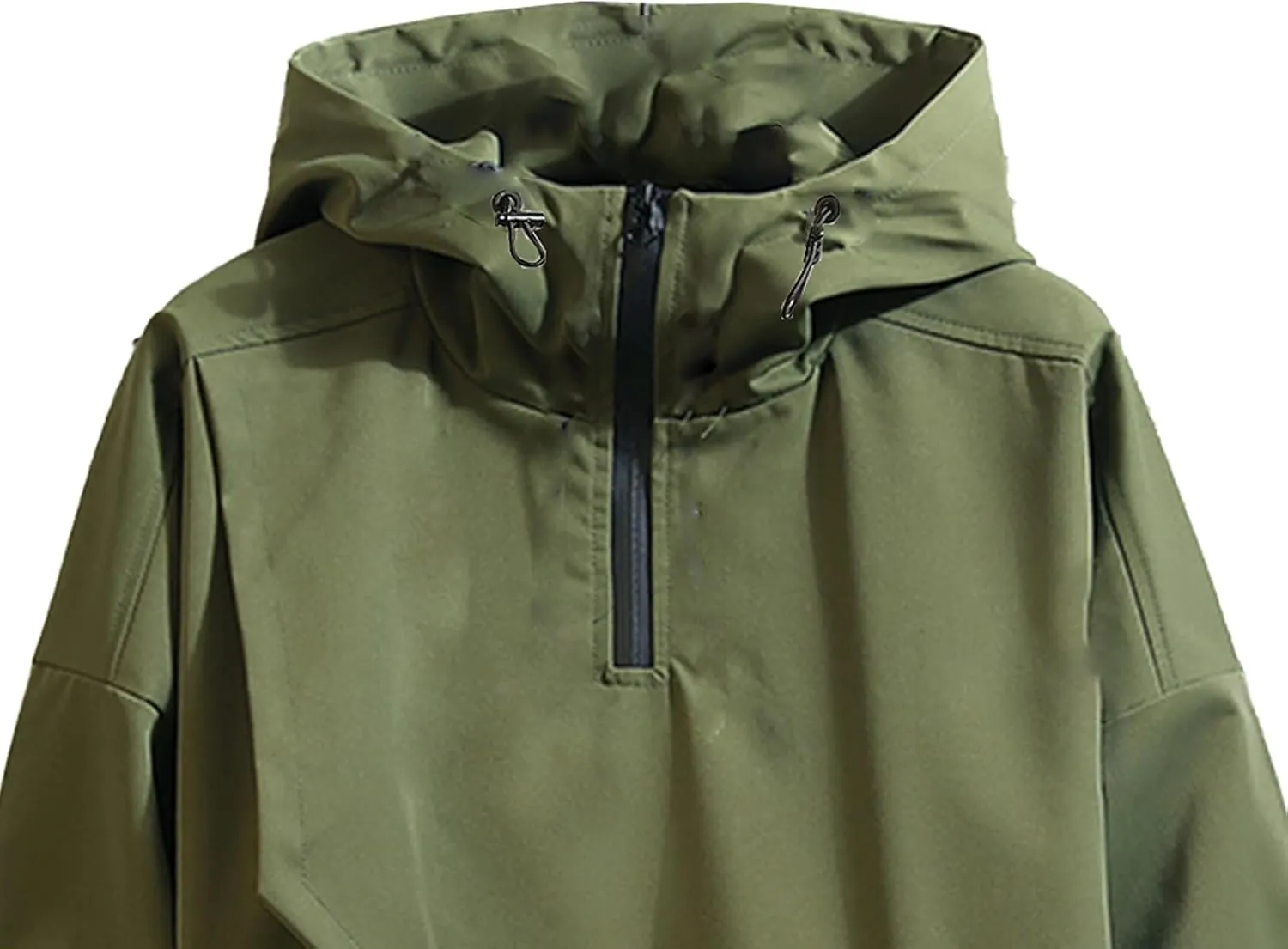 GURUNVANI Mens Hooded Windbreaker Jacket Zip Up Patchwork Hoodie Anorak