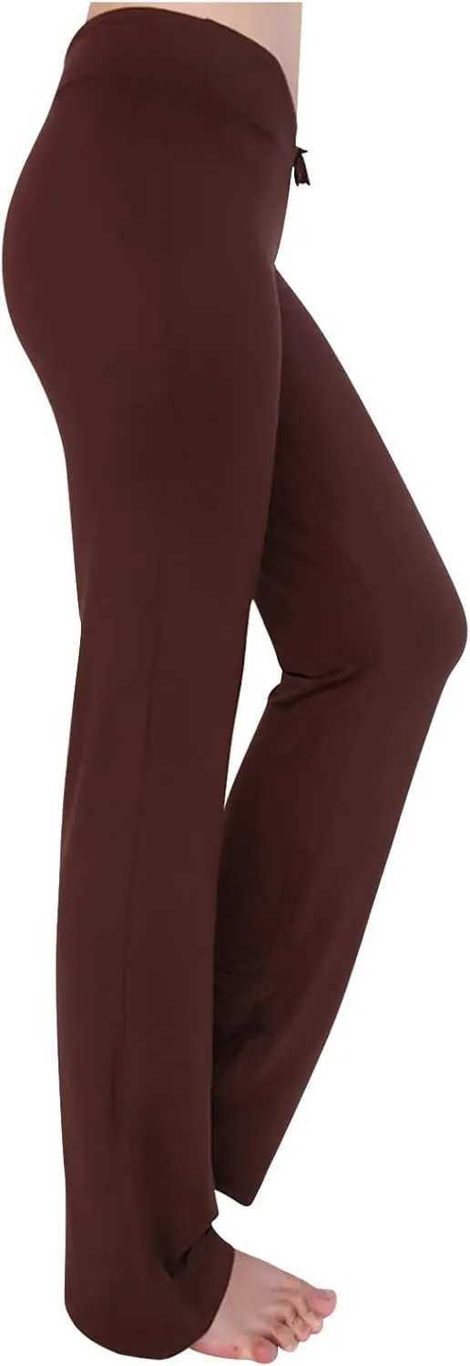 High Waisted Yoga Pants for Women Long Bootleg Flare Pants Drawstring Waist Sweatpants Athletic Lounge Pants