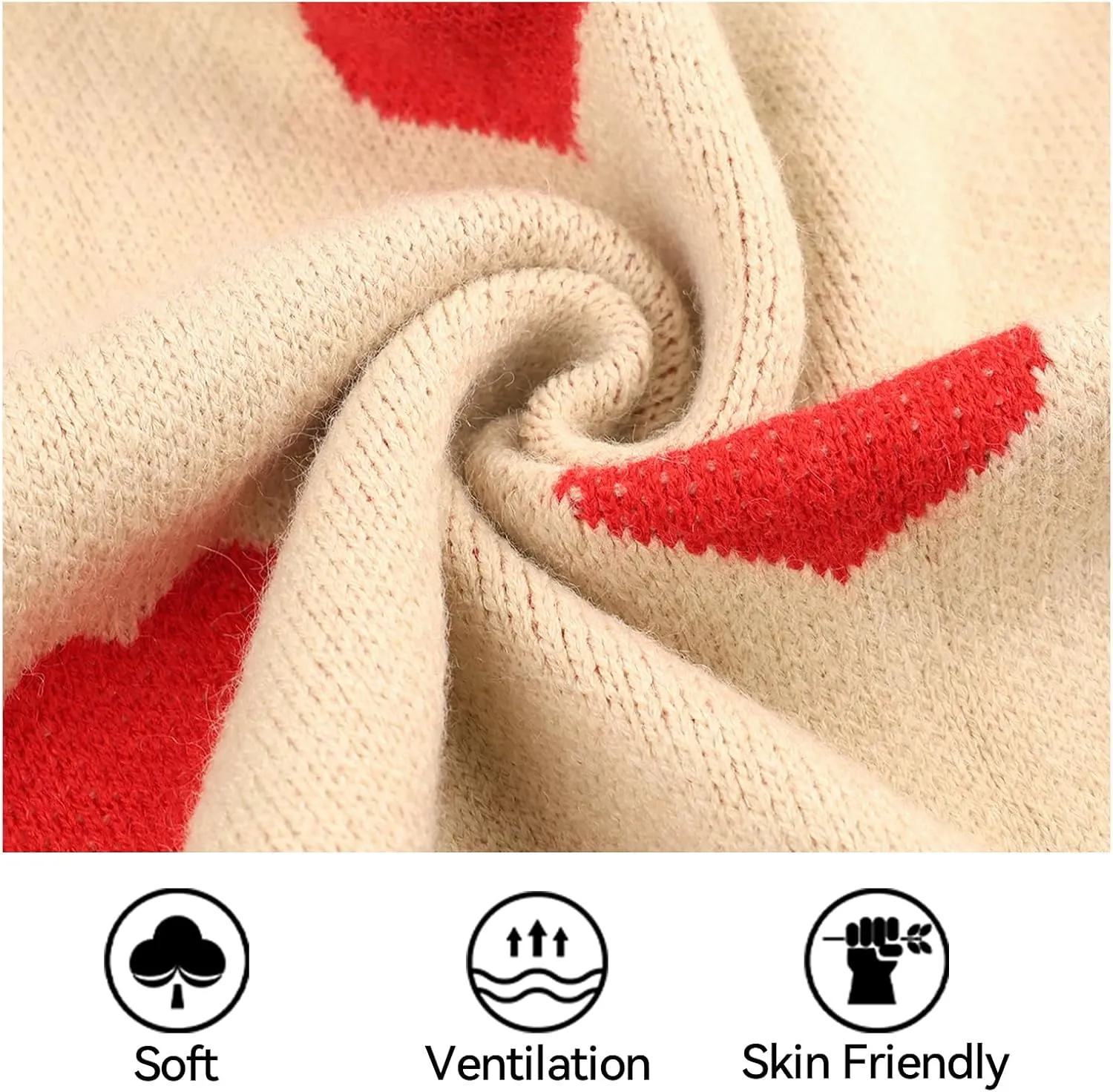 HOULENGS Women's Spring Cute Heart Long Cardigan Sweater V Neck Open Front Ribbed Knit Sweater Coats with Pockets